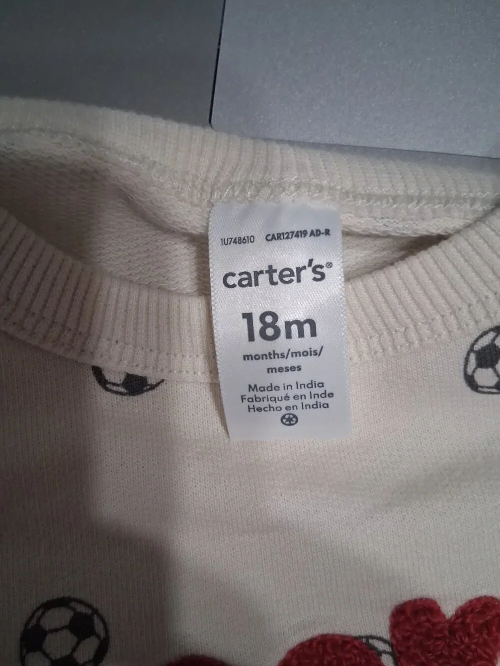 Carters Rookie Club French Terry Soccer Jumpsuit 18M